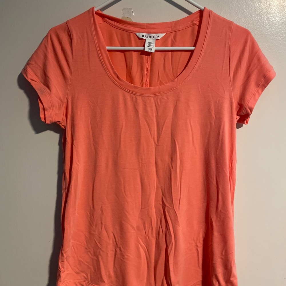 Athleta Bright Coral Short Sleeve Tee